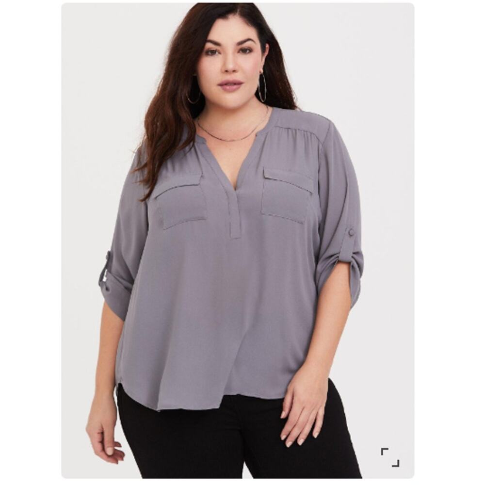 Torrid Harper Georgette Blouse Womens 3X Career Loose Fitting Flowy Minimalist